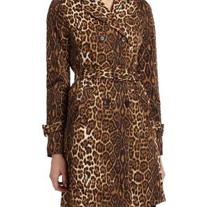 BCBG MAX AZRIA leopard trench coat